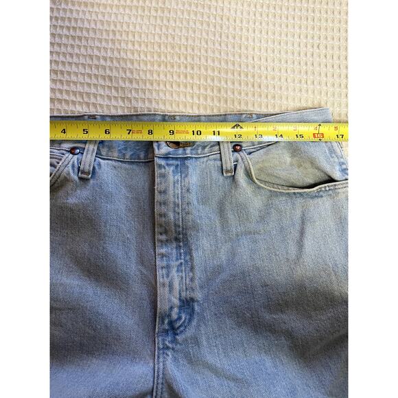VTG Wrangler High Waisted Straight Leg Light Wash Western Wear Jeans Size 34 - Picture 7 of 11